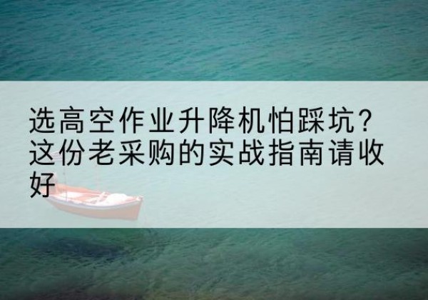 揭阳高空作业升降机厂家推荐-选高空作业升降机怕踩坑？这份老采购的实战指南请收好